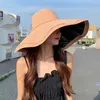 Breite Krempe Hüte Visor Hut Mode Outdoor UV Schutz Sommer Strand Solid Color Sun Women Cap Eimer Fischer