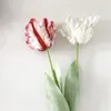 Kwiaty dekoracyjne 1PC sztuczny kwiat wykwintne wykonanie Długotrwałe 3D Parrot Tulip Vilip Symulacja do dekoracji domu ogrodowego