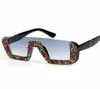 Fashion Diamond Sequin Solglasögon Rhinestone Square glasögon Big Frame Eyewear For Women Outdoor Driving Holiday2664782