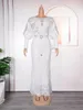 Vêtements ethniques Africa Sequin Elegant Robe Femmes For Wedding Party 2024 Fashion Long Mancheve Plus taille Maxi Tenues Robes