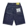 Men's Pants Men Summer Y2k Printed Denim Shorts Street Hip Hop Fashion Leisure Loose Fitting Straight Leg Capris