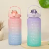 Bottiglie d'acqua 64 once con segnalini motivazionali di bottiglia motivazionale di paglia sport