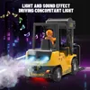 Diecast Model Cars Remote Control Forklift 2.4G RC Toy Gift Car LED Light with Simulated Sound and Light Engineering Car Education Toy J240417