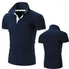 Polos pour hommes Polo Polo pour hommes Cound Cound Color Slim Fit Mens 2024 Vêtements d'été Plaine