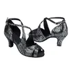 Dansskor Kvinnor/flicka/Lady Open Toe Latinsko Anpassad häl Salsa Party Socials Evening Dancing Sandals Black