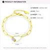 Link Bracelets Wild Free Fashion Gold Color Stainless Fory for Women Luxury Zircon Heart Aesthetic Jóias