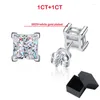 Stud Earrings Smyoue Certified 1ct Princess Cut Moissanite For Women Girls Praty Jewelry Luxury Quality S925 Sterling Silver