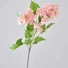 Decoratieve bloemen 1 stks kunstmatige bloem zijden lila 77 cm 3heads lamineren nepplant voor bruiloft decoratie home garen kerst