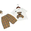 Stock Classic Fashion Letters Toddler Baby Girls Boys Vêtements 100% Cotton Kidswear Summer Kids Designer Vêtements 0-4 ans 90-160 cm D7