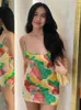 Casual Dresses Instagram Irregular Tie-Dye Printing Slip Dress