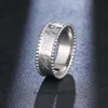 High -end designerringen voor Vancleff Smooth gegraveerde drukring Hoogwaardige klassieke mode dames ring sieraden Origineel 1: 1 met echt logo