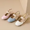 Scarpe eleganti asileto 2024 Sweet Bow Pearl Round Toe Women Sandals 4 cm Futto quadra