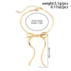 Anucletas Fashion Minimalist Design Gold Color Snake Bone Brain Bow Anklet For Woman's Summer's Summer Sexy Beach Toble Joya