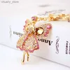 Keychains Lanyards Dalaful Lucky Angel Wings Elves Crystal Keyrings Key Chains Holder Women Gift Fashion Novelty Keychains K244 Y240417