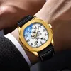 Wristwatches Leather Band Strap Watch For Men Luxury Charm Mechanical Automatic Watches 30m Waterproof Classic Male