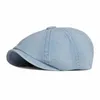 Berets LDSLYJR Four Seasons Cotton Solid Color Newsboy Caps Flat Peaked Cap Men and Women Painter Beret Hats 46 d240417