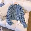 Blue Denim Shirt Jacket Women's Loose Spring and Autumn New Design Sense Korean version av den åldersreducerande Jacquard Top.