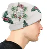 Beretten Winter bloei met vogel Holly Berry Taxus Baccata Outdoor Beanie Caps Merry Christmas Day Skullies Beanies Ski Bonnet Hats