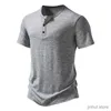 T-shirts masculins Nouveaux hommes d'été Formation à manches courtes T-shirt décontracté Henry Necy Solide T-shirts Dry T-shirts Basic Gym Running Fitness Top Tees