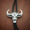 Bow Ties Relief Ox Head Pendant Bolo slips elegant halsband cowboy tröja metall slips dxaa