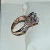 Cluster Rings Fashion S925 Серебряное серебряное серебряное розовое золото, наполненное большим 8CT Цирконом Короны Коктейль Коктейль Обручальный кольцо для женщин ювелирные изделия