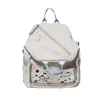 Zaino in stile preppy women girl ghirkpacks zaino messengerbags multi tasche multiuso badge carini borse di scuola