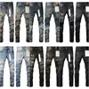 Brand Jean violet avec étiquette pour les jeunes hommes femmes pantalon vintage pantalon empilé noir lavage d'été bleu solide ajustement droit long décontracté denim marque vintage pantage homme slim yu