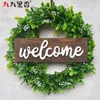 Decorative Flowers Green Wreath Artificial Eucalyptus Leaves Holiday Festival Door Hanging Garland Party Wall Flower Home Decoration