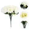 Flores decorativas Rosas falsas Cemitério artificial Vasos de plástico arranjo Memorial Memorial Outono Decoração de casamento Grave Bouquet Spring