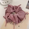 Sweet Ballet Style Large Scrunchie Hairband With Silk Ribbon Solid Color Bow Knot Ideal For Pure Daily Wear For Ladies Girls