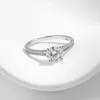 Modian D Color Lab Diamond VVS 1Ct Ring for Women 925 Sterling Silver Croون