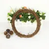 Dekorative Blumen 10pcs 15 cm Weihnachten Natural DIY Craft Rattan Kranz Rustikaler Hängeornamente für Türfensterdekoration Vorräte