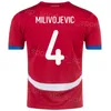 2024 Euro-Pokal Serbien Fußball 20 Sergej Milinkovic-Savic-Trikot 13 Erhan Masovic 22 Sasa Lukic 8 Luka Jovic 9 Aleksandar Mitrovic Football Shirt Kits Nationalmannschaft