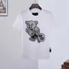 Plein TシャツPlein-Brand TシャツPlein Phillip Shirt Skulls短袖TシャツPPキラーテディベアトップスビーチサマースタイルメンズブラックパターンパーティーシャツ6331