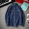 Men's Casual Shirts Trendy Male Shirt Jacket Skin-touch Solid Color Handsome Turndown Collar Buttons Men Denim Streetwear 24416