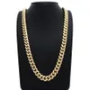 Nuovo Miami Cuban Link Curb Chain Box Lock 14K Gold Placed 30 Necklace289c