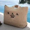 Trójkąt torebki projektant TOTE do damskiej słomy splot Raffias Top uchwyt plażowy Zakupy tygodniowe torby sprzęgła moda letnia torba na ramię Casual Crossbody