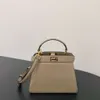 Original läder kattunge väska peekaboo crossbody toppskikt kohud axel orgel