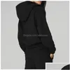Yoga Outfit Yoga Outfit Al Sweatshirtsaddjogger Sweatpants Renown Heavy Weight Hooded Sweater Double Take Hoodies Loose Oversized Warm Dho53