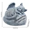 Personalize as estátuas de gato de pedra do gato de gato de estimação para animais de gato para o ar livre para o jardim com memoriais de gato de gato fúnebre para gatos de gato de estimação 240411