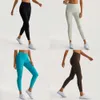 Vrouwen lu yoga -uitlijning leggings duwen fiess zachte hoge taille zakken naadloze heup lift elastische legging casual joggingbroek jsk34