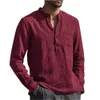 VWJW Chemises décontractées pour hommes en coton Vente chaude pour hommes à manches longues à manches à manches solides Coll-up Collar plage de plage plus taille 240417
