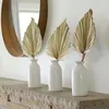 Dekorativa figurer 2st Palm Fan Leaf Dried Flower Mini Leaves i olika former Pampas gräsgrenar DIY Bröllopsdekorationer hem
