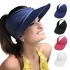 Flexible Adult Hat for Women Anti-UV Wide Brim Visor Hat Easy To Carry Travel Caps Fashion Beach Summer Sun Protection Hats 240415