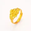 Pierścionki klastra Dobra biżuteria Prawdziwy 18K Złoty Kolor Piękny pierścionek kwiatowy dla kobiet moda 999 Party Wedding Prezenty świąteczne