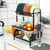 3 Tier Dish Drying Rack with Tray Utensil Holderwith Cutting Board Holder Drainboard Tray for Kitchen Counter Organizer Storage 240417