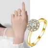 Zertifizierter Frau Blumenring mit Diamant 05ct 5mm Hochzeitsvergütung Ringe rein Silber Frauen Schmuck für Mädchen Geschenk 240417