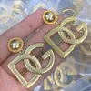 Vintage Girls Original Designer de marque en acier inoxydable 18k Gold Femmes Graves Boucles d'oreilles Party de mariage Bijoux de Noël Gift