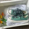 Casual Shoes Girls Colors Canvas Students Solid Sneakers Low Top Women Flat Lace Up Rubber Soled Summer Green Footwear