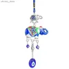 Schlüsselanhänger Lanyards Blau Augenstil Legierung Elefant Wind Chime Auto Hangende Dekoration Tier Schlüsselbund böse Augen Ästhetik Raum Dekoration Feng Shui Amulett Y240417